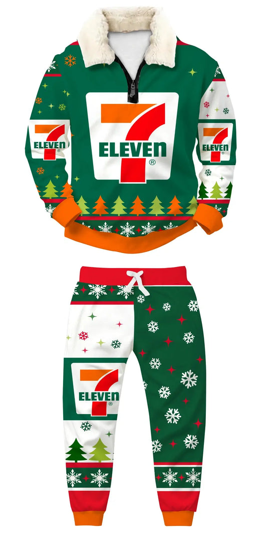 Green Market Ugly Quarter Zip Sweatshirt & Sweatpant Set