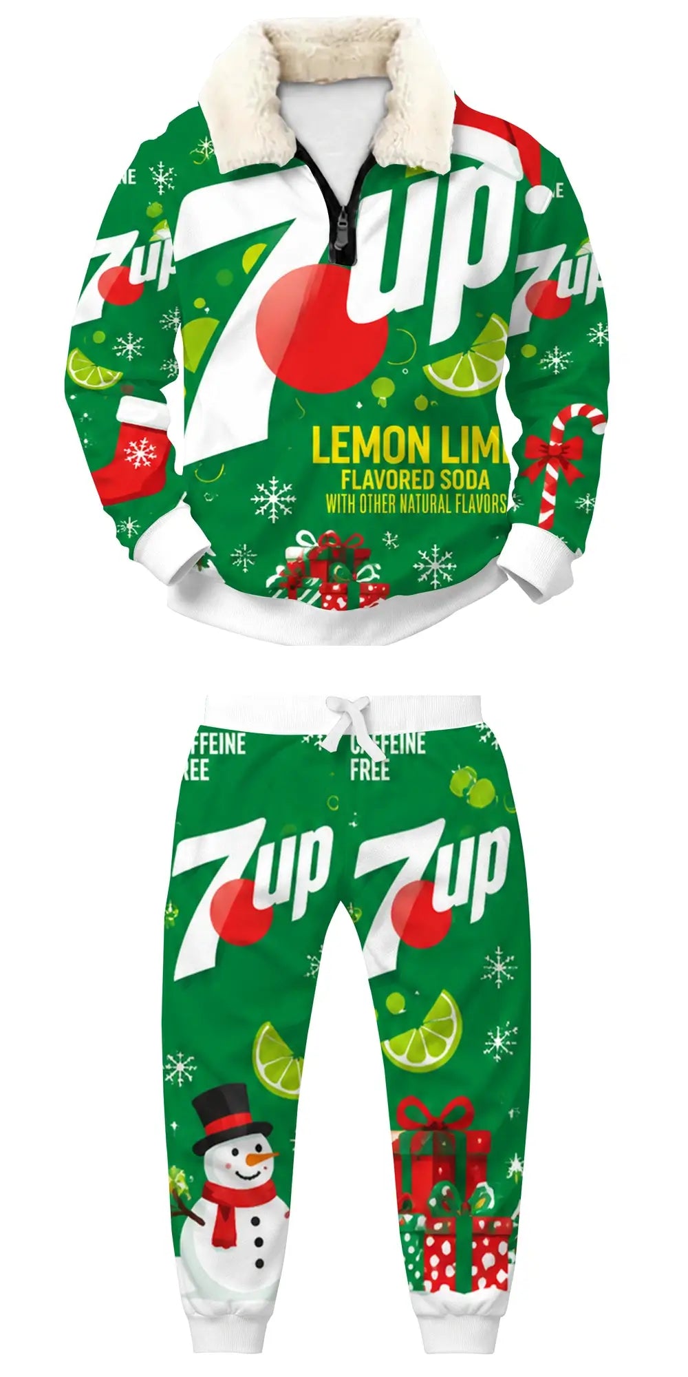 Holiday Party Season Ugly Quarter Zip Sweatshirt & Sweatpant Set