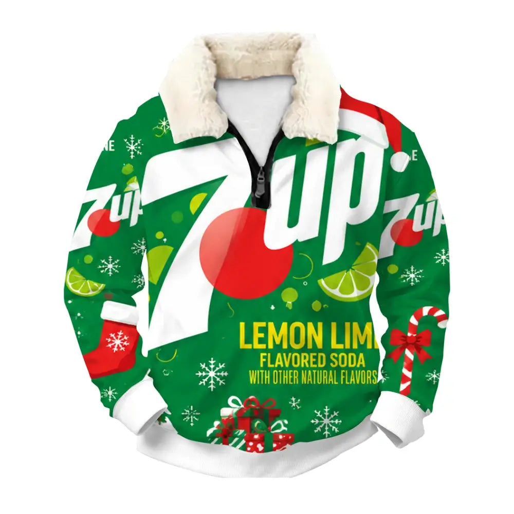 Holiday Party Season Ugly Quarter Zip Sweatshirt & Sweatpant Set
