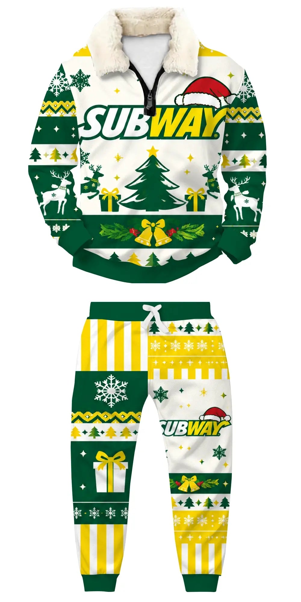 Holiday Sub Ugly Quarter Zip Sweatshirt & Sweatpant Set