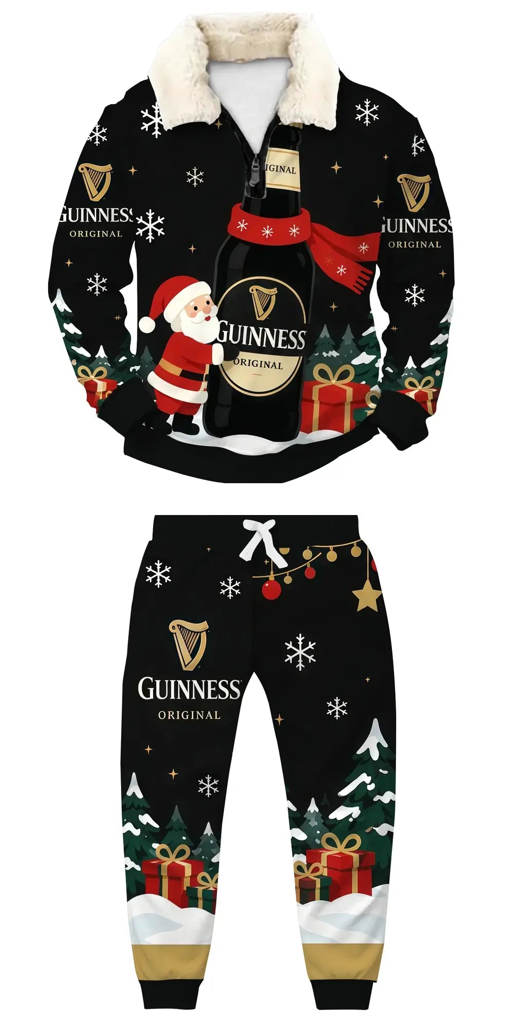 Midnight Santa Ugly Quarter Zip Sweatshirt & Sweatpant Set