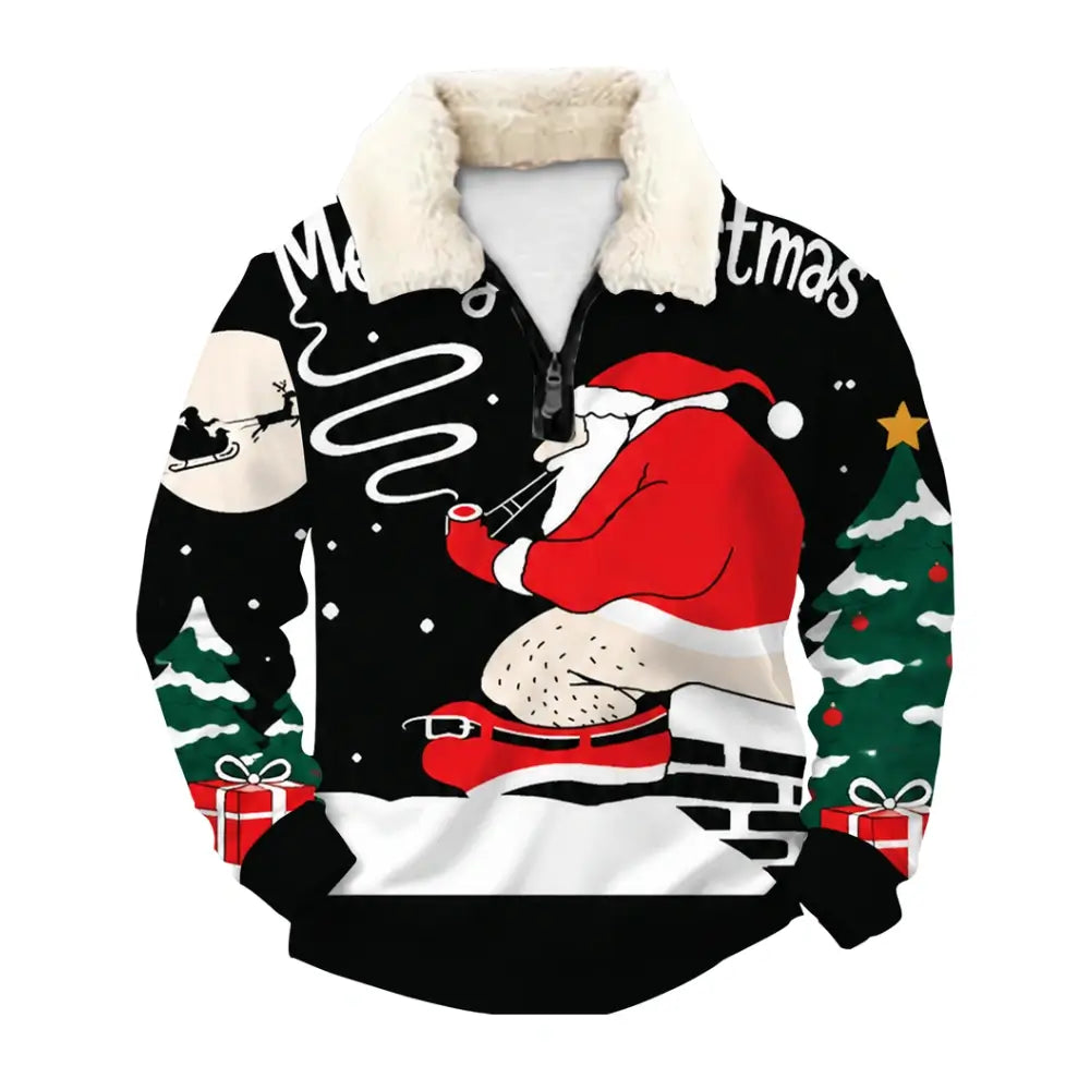 Midnight Santa Ugly Quarter Zip Sweatshirt & Sweatpant Set