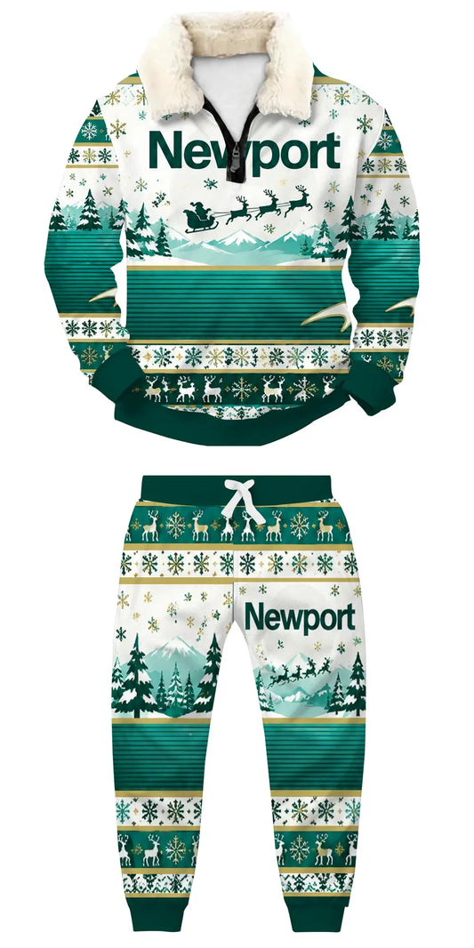 Mint Ugly Quarter Zip Sweatshirt & Sweatpant Set