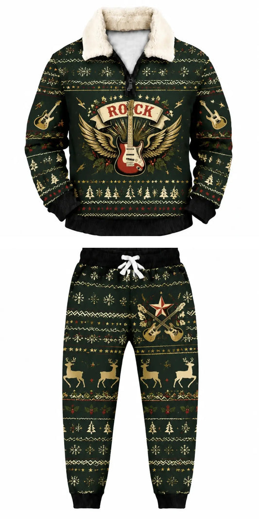 Music & Vibes Ugly Quarter Zip Sweatshirt & Sweatpant Set