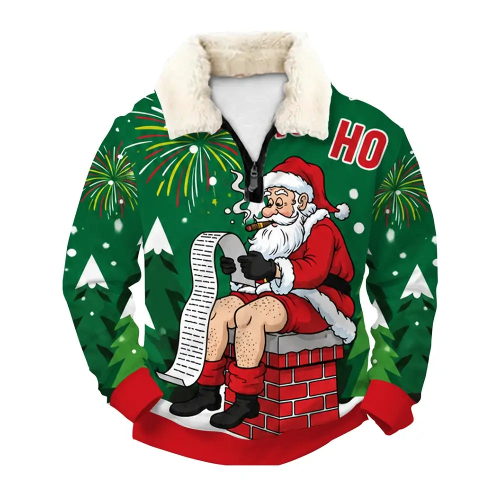 Naughty List Ugly Quarter Zip Sweatshirt & Sweatpant Set