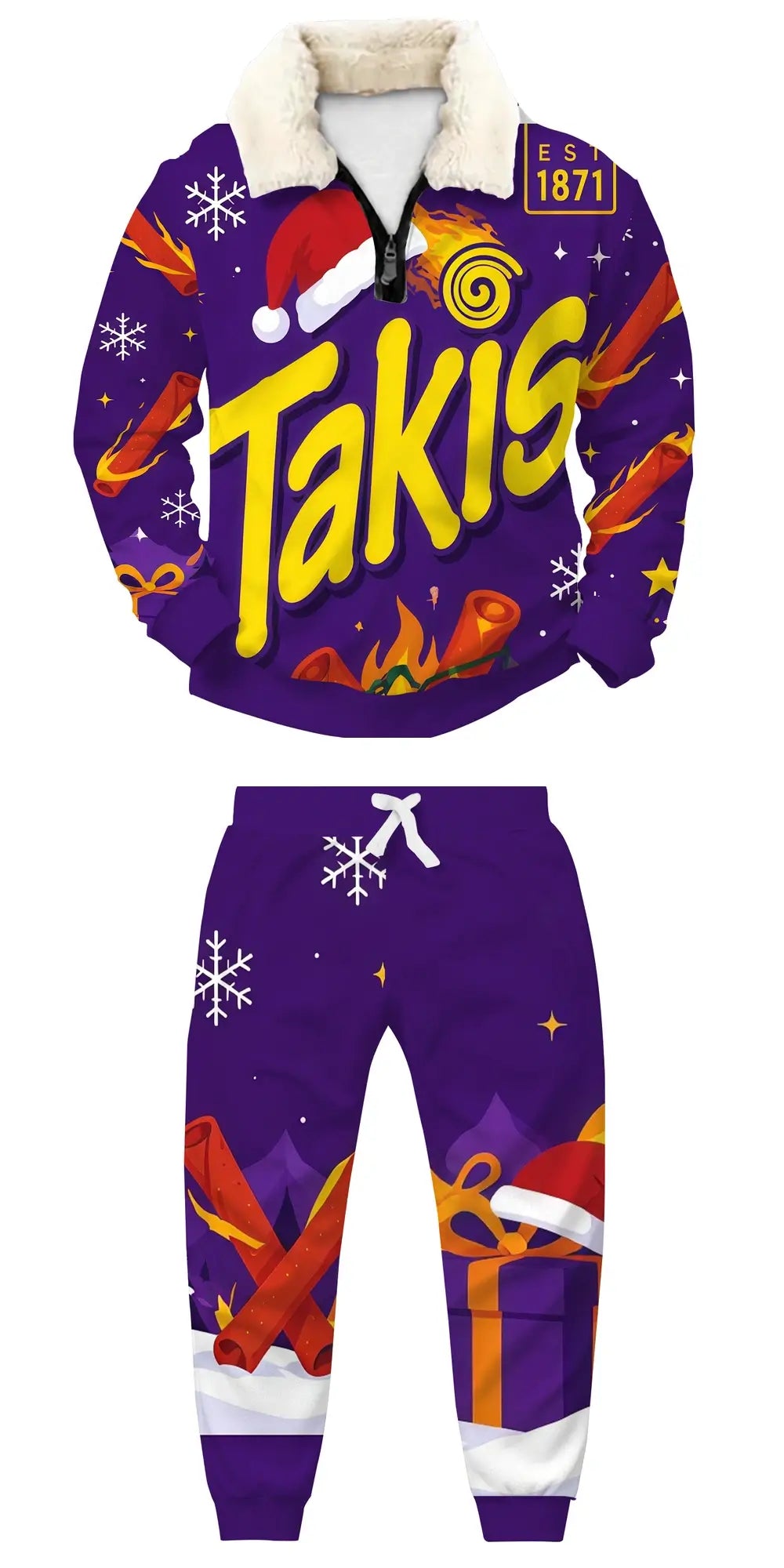 Party Game People Ugly Quarter Zip Sweatshirt & Sweatpant Set