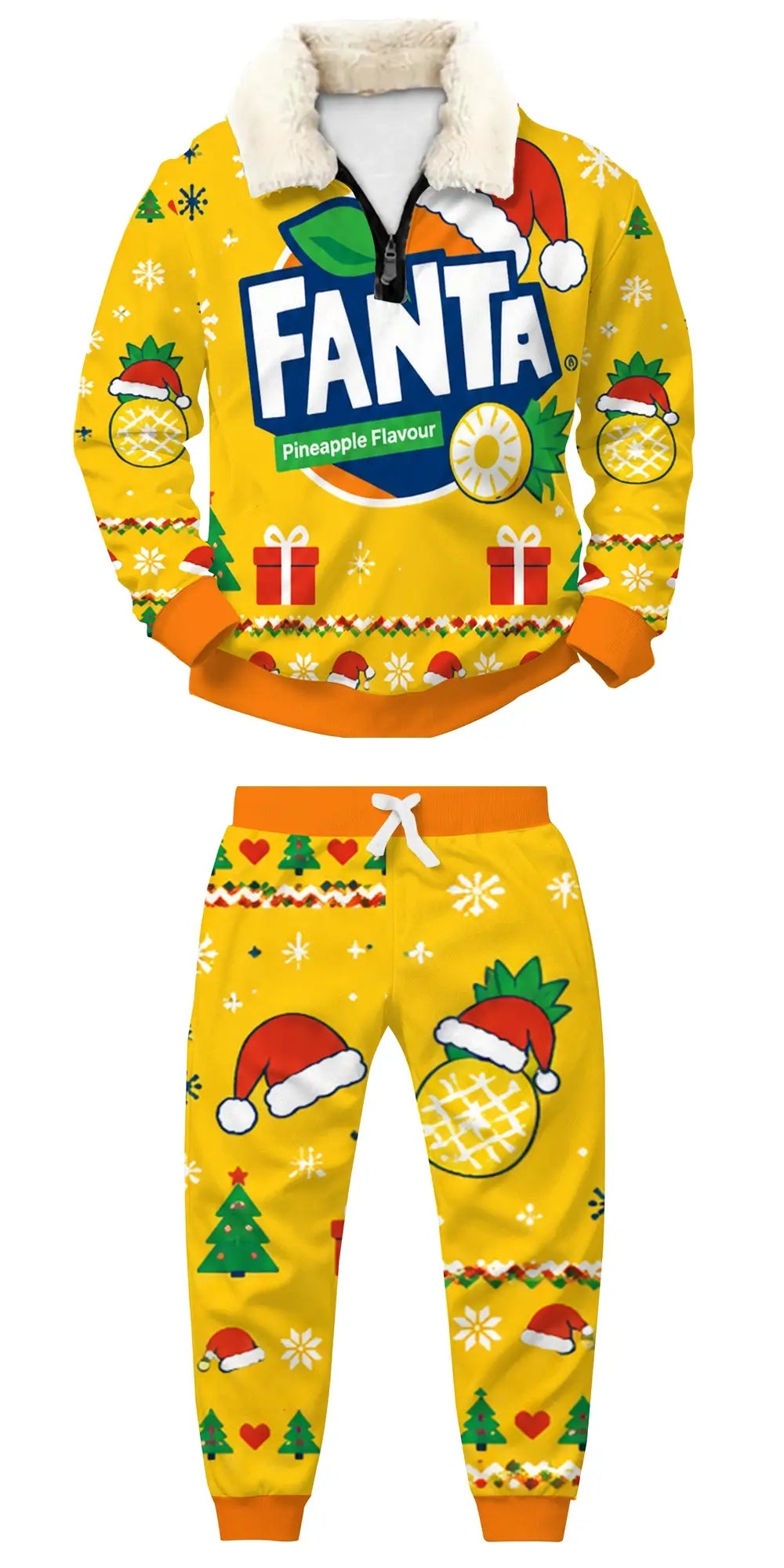 Party Mode Activated Ugly Quarter Zip Sweatshirt & Sweatpant Set