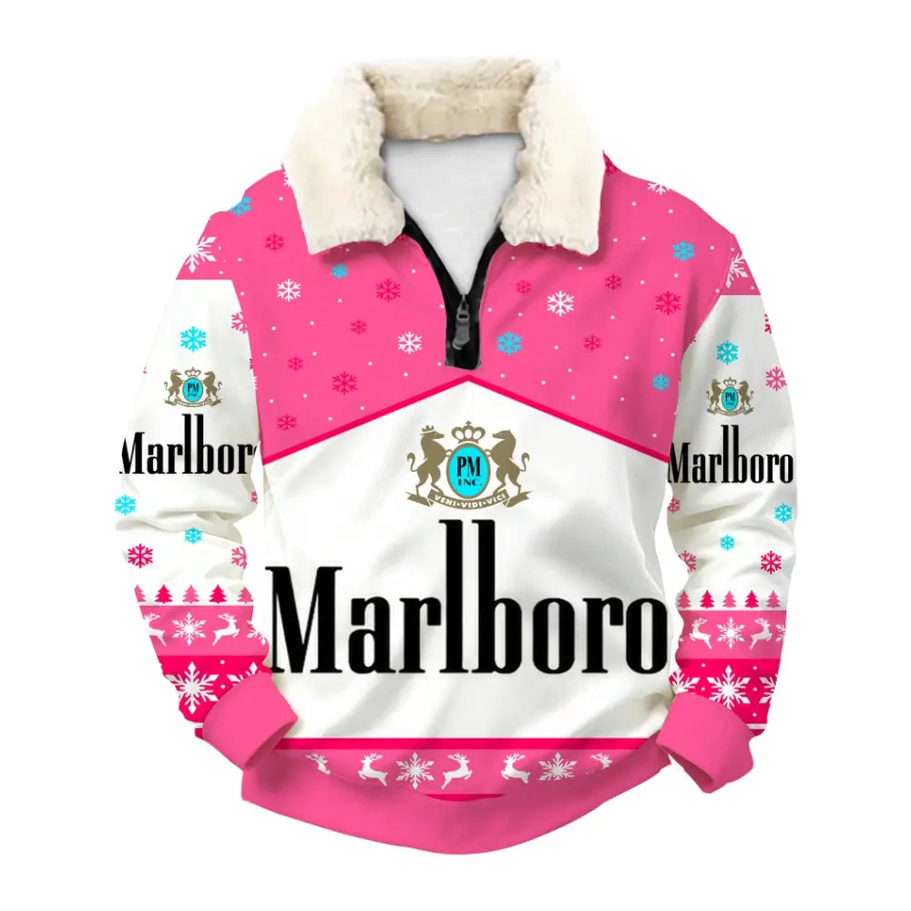 Pink Smoke Ugly Quarter Zip Sweatshirt & Sweatpant Set