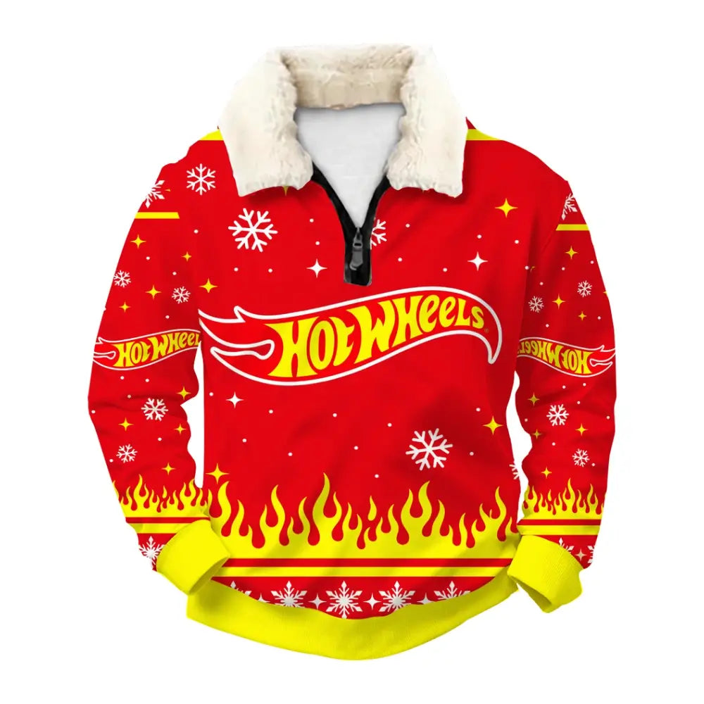 Racing Flames Ugly Quarter Zip Sweatshirt & Sweatpant Set