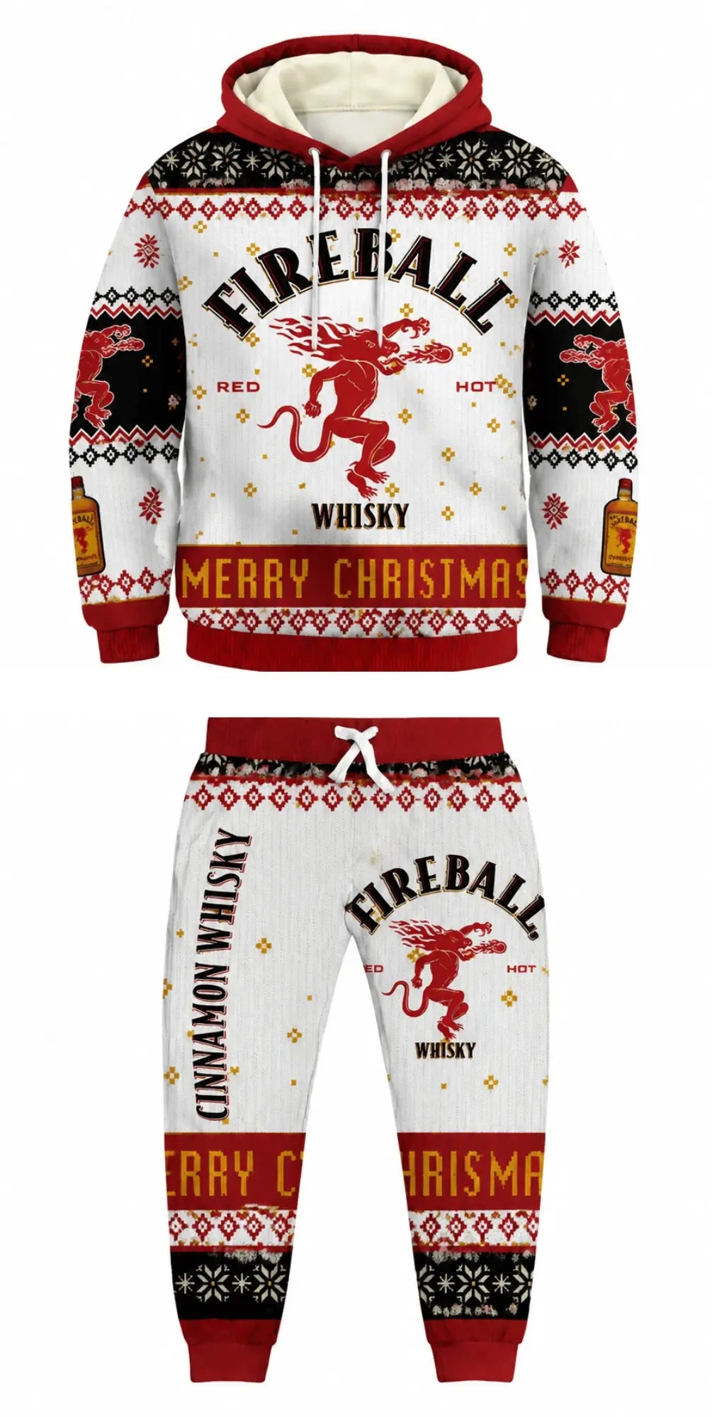 Red Whiskey Ugly Pullover Hoodie & Sweatpant Set