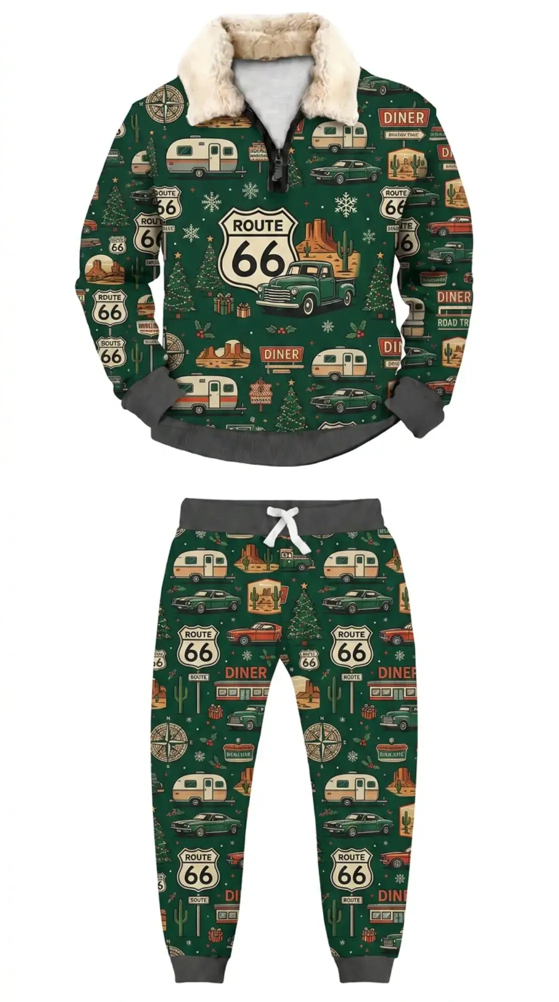 Retro Americana Ugly Quarter Zip Sweatshirt & Sweatpant Set