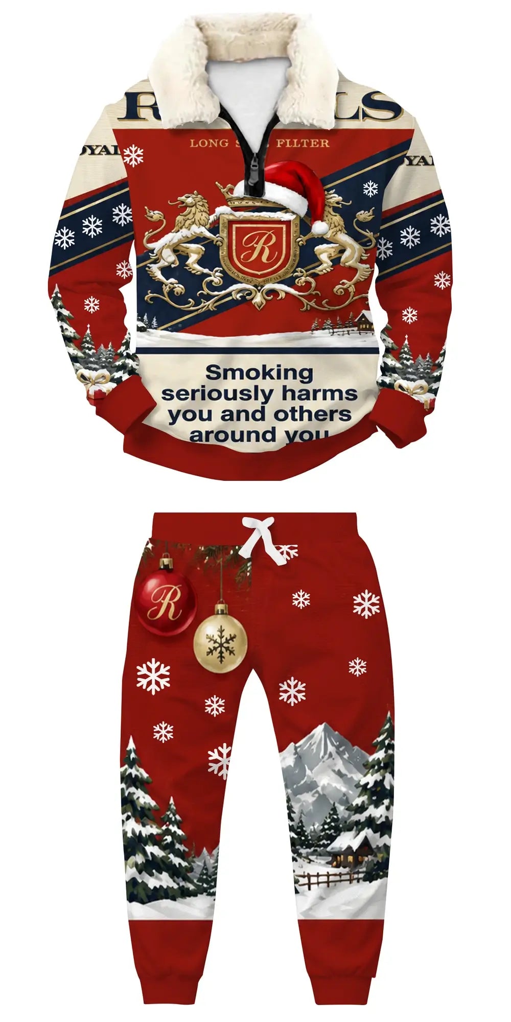 Royal Smoke Ugly Quarter Zip Sweatshirt & Sweatpant Set