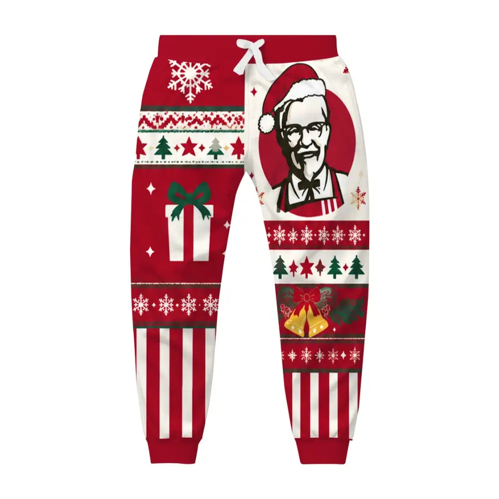 Santa Burger Ugly Quarter Zip Sweatshirt & Sweatpant Set