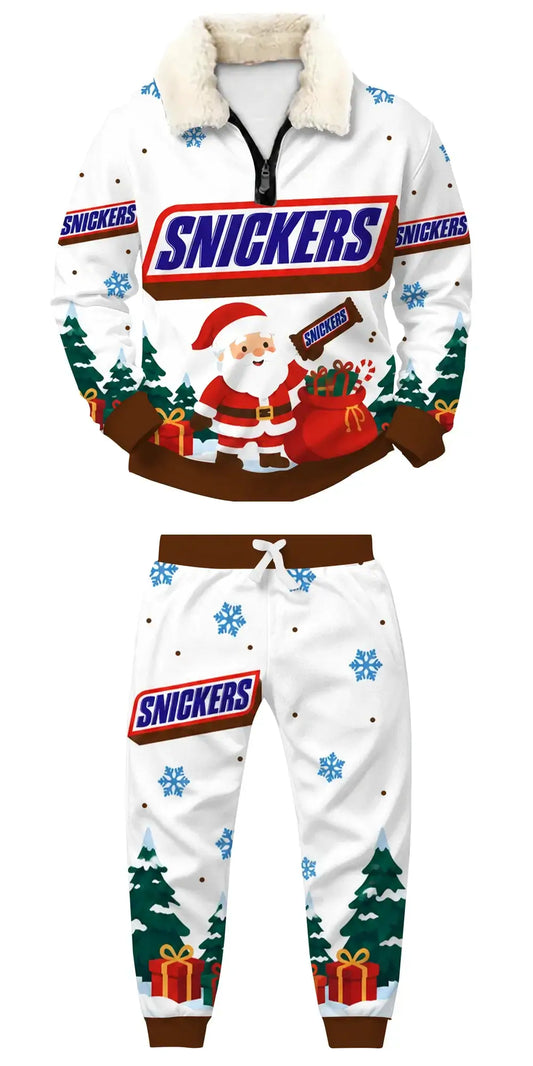 Santa Candy Ugly Quarter Zip Sweatshirt & Sweatpant Set