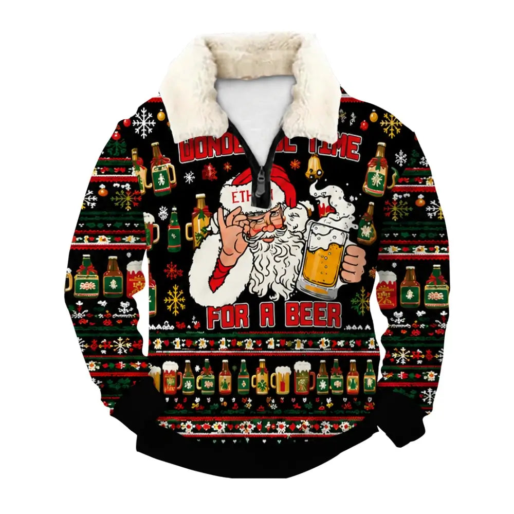 Santa Grooves Ugly Quarter Zip Sweatshirt & Sweatpant Set