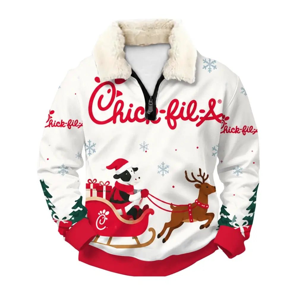 Santa Ride Ugly Quarter Zip Sweatshirt & Sweatpant Set