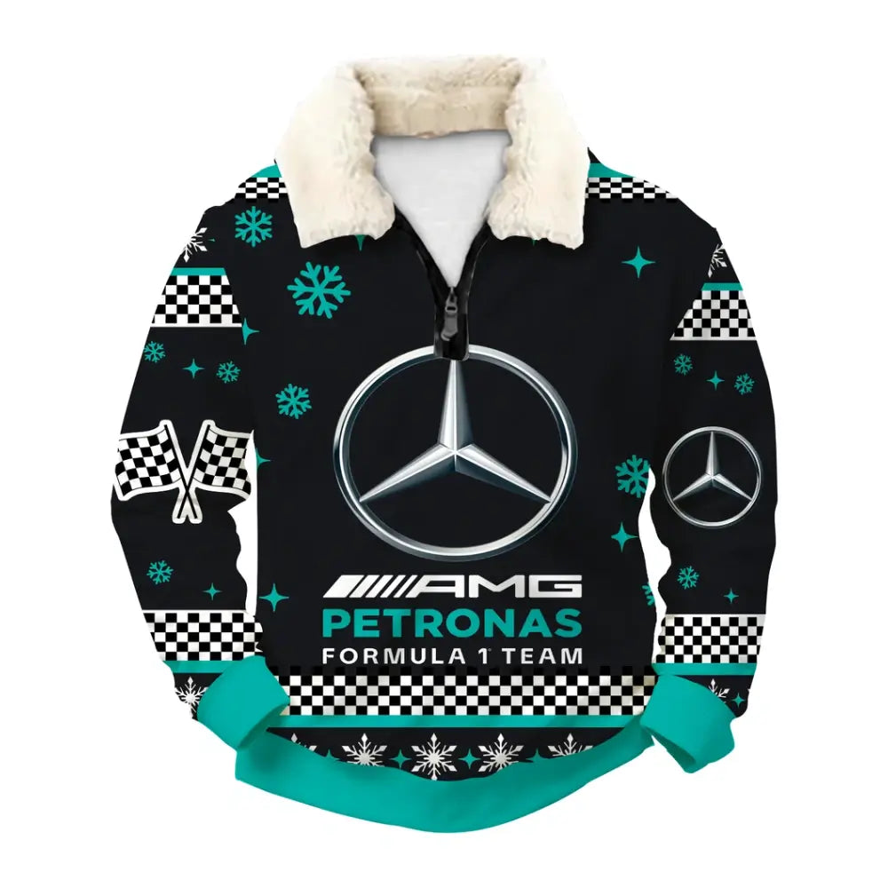 Silver Racing Ugly Quarter Zip Sweatshirt & Sweatpant Set
