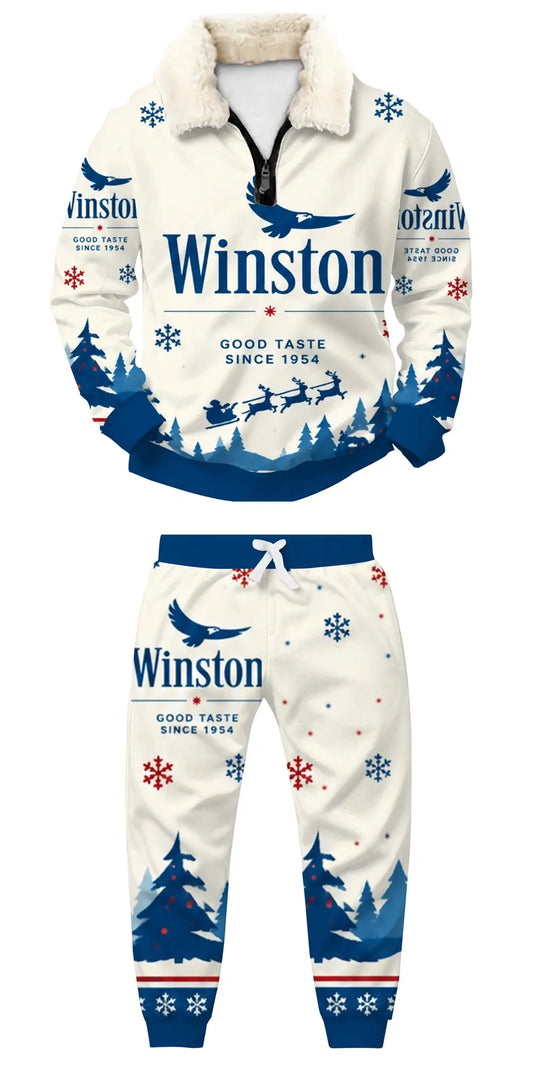 Snowy Smoke Ugly Quarter Zip Sweatshirt & Sweatpant Set