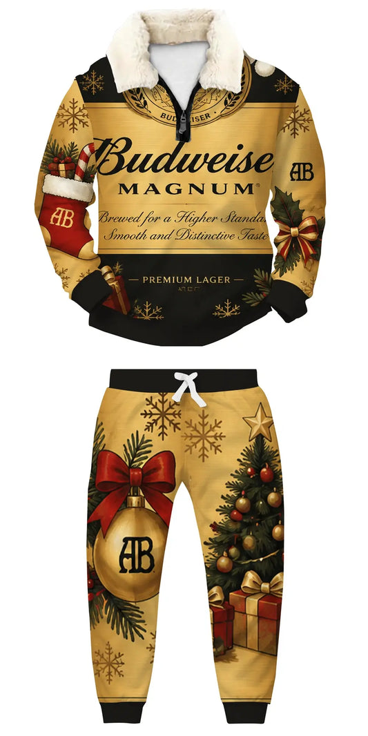 Weekend Wallet Damage Ugly Quarter Zip Sweatshirt & Sweatpant Set