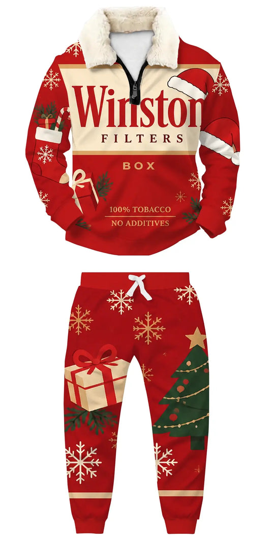 Wild Christmas Energy Ugly Quarter Zip Sweatshirt & Sweatpant Set