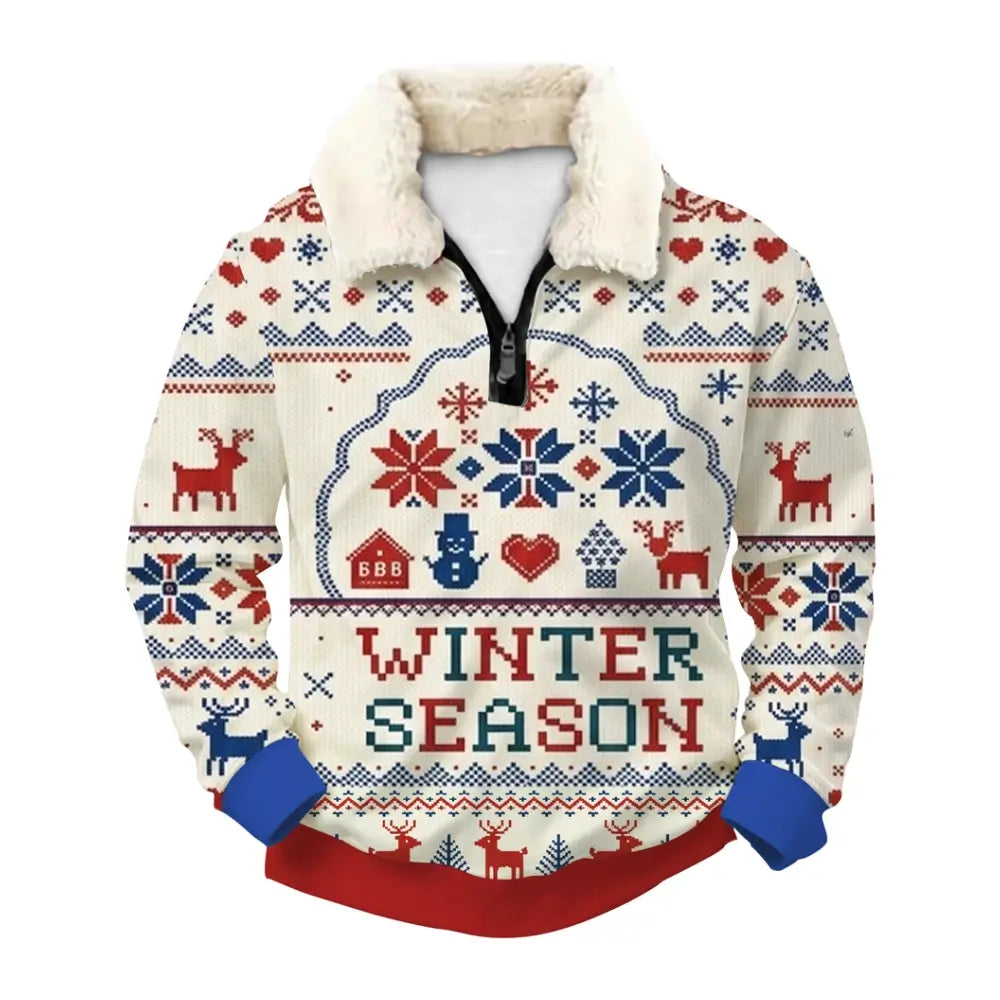Winter Season Ugly Quarter Zip Sweatshirt & Sweatpant Set