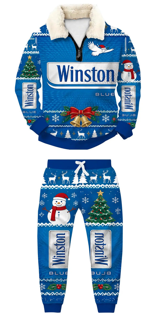 Winter Smoke Ugly Quarter Zip Sweatshirt & Sweatpant Set